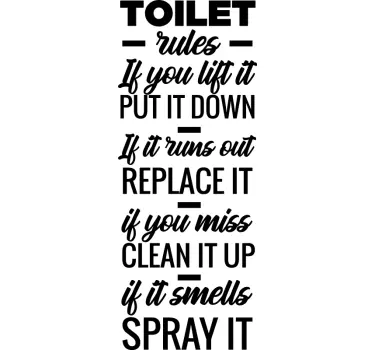 Toilet regler wallsticker - TenStickers
