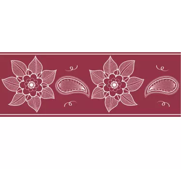 Sofistikeret botanisk motiv kantbånd klistermærke - TenStickers