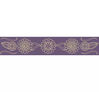 Blomster paisley hjørne dekoration vægoverføringsbillede - TenStickers