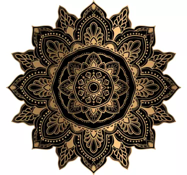 Mandala med elegante dråber og linjer abstrakt vægklistermærke - TenStickers