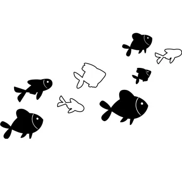 Fisk på væggen fisk vægoverføringsbillede - TenStickers