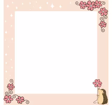 Wallsticker dyr med charmerende blomsterramme - TenStickers
