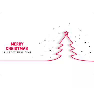 Juletræ linje jul væg laptop mærkat - TenStickers