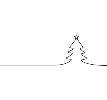 Juletræ linje jul vægoverføringsbillede - TenStickers