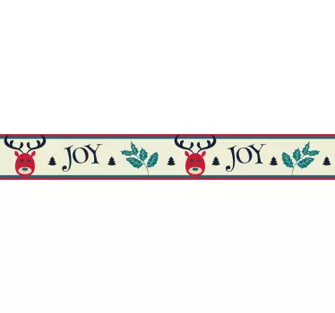 Glæde og rensdyr grænsen juletapet - TenStickers