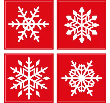 Røde snefnug fliseoverførsel - TenStickers