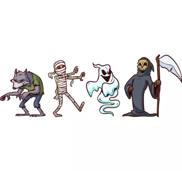 Tegn halloween vægklistermærke - TenStickers