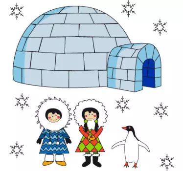 Eskimo scene klistermærke - TenStickers
