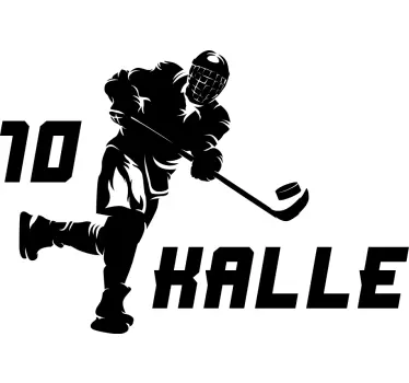 Ishockeyspiller brugerdefineret klistermærke - TenStickers