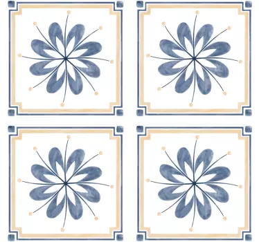 Pakke med blomstermønster fliser transfer mærkat - TenStickers