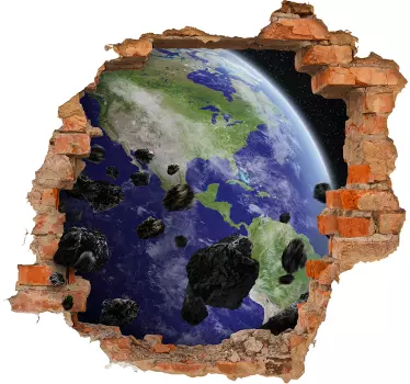 Optisk effekt meteorit og jord visuelle effekter vægindretning - TenStickers