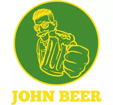 John øl klistermærke til bil - TenStickers