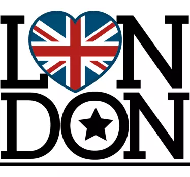 London hjerte london klistermærke - TenStickers
