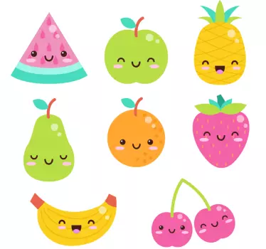 8 søde frugter pakke frugt væg klistermærke - TenStickers