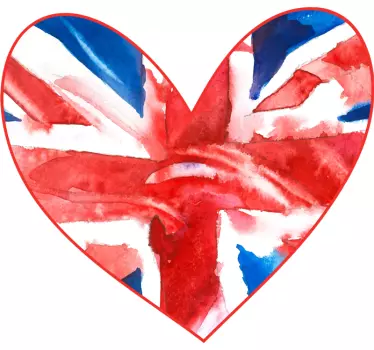 Britisk flag hjerte flag mærkat - TenStickers