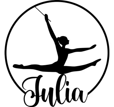 Ballerina med navn dans klistermærke - TenStickers