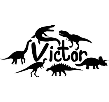 Forskellige personlige dinosaurer væg klistermærke - TenStickers