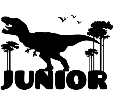 T-rex personligt navn dinosaur wall sticker - TenStickers