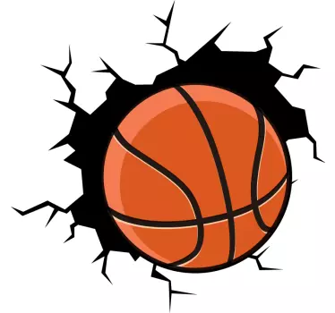 Basketball gennem væggen visuelle effekter vægmærkat - TenStickers