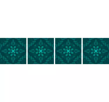 Geometrisk smaragd fliser overførings mærkat - TenStickers
