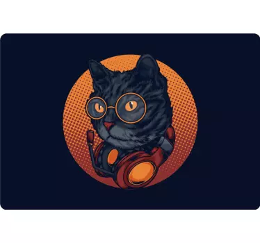 Kat musik illustration laptop klistermærker - TenStickers