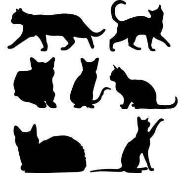 7 kat silhuetter hundemærkat - TenStickers