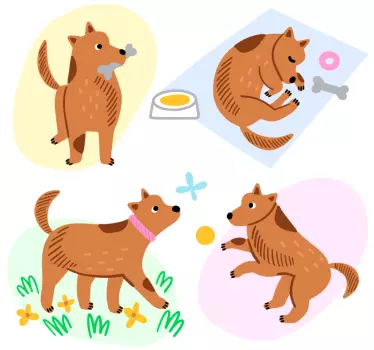 Legesyge hundeaktiviteter klistermærke - TenStickers