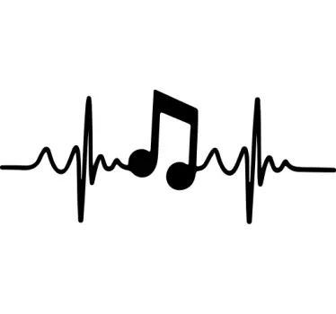 Musiknote i beat dj vægmærkat - TenStickers