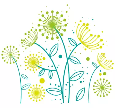 Mælkebøtte blomst vægoverføringsbillede - TenStickers
