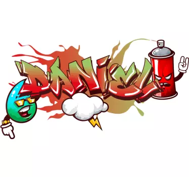 Graffiti spraycan-tegn bymærkat - TenStickers