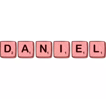 Pink scrabble personlig ord brætspil vægoverføringsbillede - TenStickers