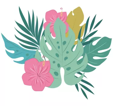 Hawaiisk blomster klistermærke til bil - TenStickers