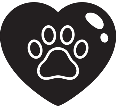 Hund poter i stort hjerte bil mærkat - TenStickers