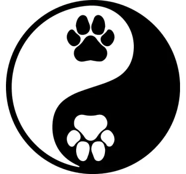 Hund pote yin yang klistermærke til bil - TenStickers