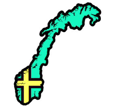 Blå norge kort med flag bil mærkat - TenStickers