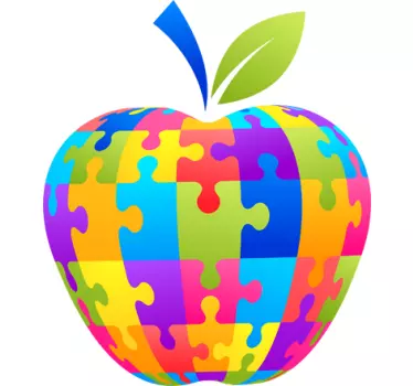Farverigt æble macbook klistermærke - TenStickers