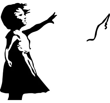 Banksy pige med ballon macbook klistermærke - TenStickers