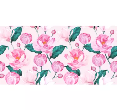 Mønster af store lyserøde blomsteroverføringsbilleder til møbler - TenStickers
