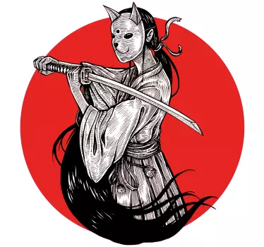 Ninja pige silhuet bil mærkat - TenStickers