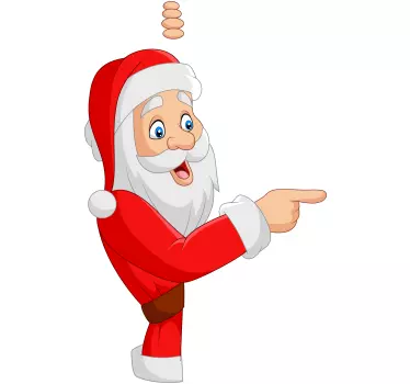 Semi skjult julemanden julemuren design - TenStickers