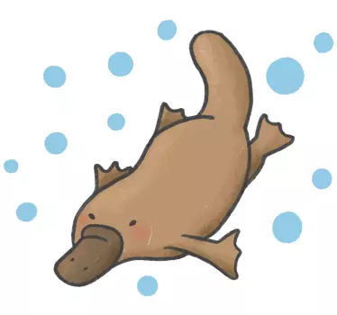 Platypus tegning dyr væg indretning - TenStickers