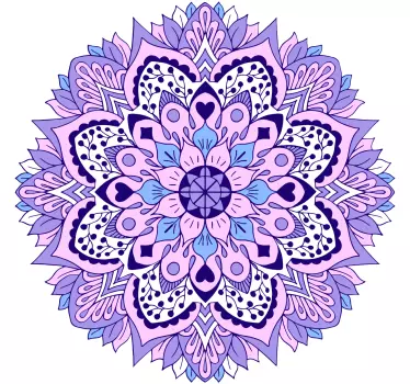 Blå og lilla mandala blomster vægoverføringsbillede - TenStickers