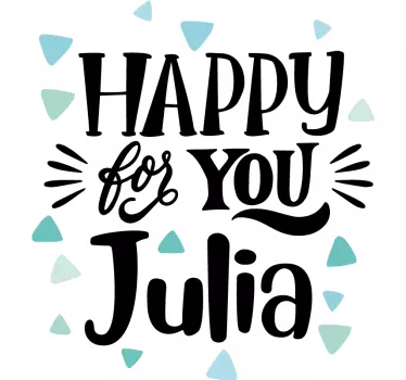 Glad på dine vegne julia wallsticker dyr - TenStickers