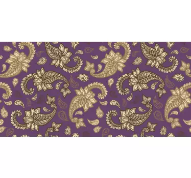 Lilla og guld paisley-mærkater til møbler - TenStickers