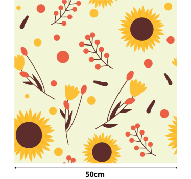 Folie til møbler med solblomst mønster - TenStickers