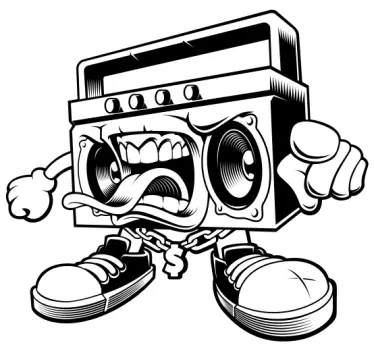 Graffiti boombox klistermærkepakke - TenStickers