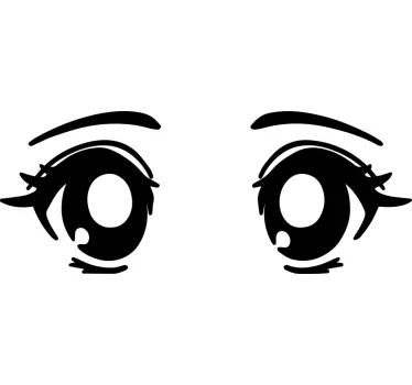 Pige anime øjne karakter vægoverføringsbillede - TenStickers