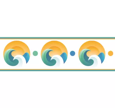 Klistermærke med sol og bølger - TenStickers