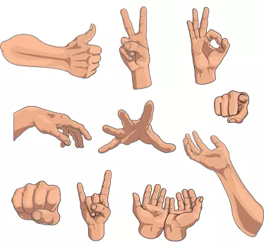 Klistermærke med håndbevægelser - TenStickers