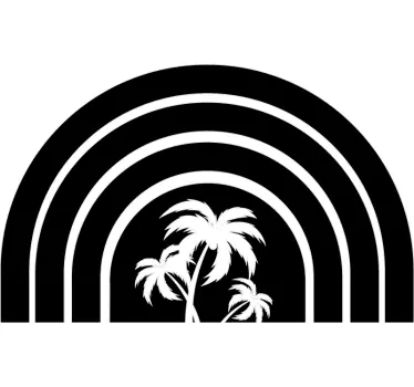 Retro solnedgang og palmer klistermærker - TenStickers